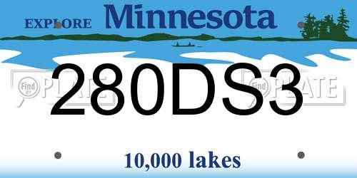 280DS3 Minnesota License Plate