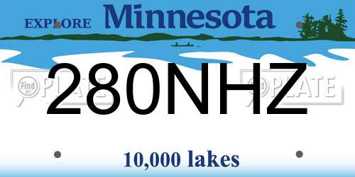 280NHZ Minnesota License Plate