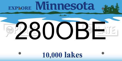 280OBE Minnesota License Plate