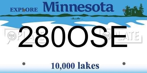 280OSE Minnesota License Plate