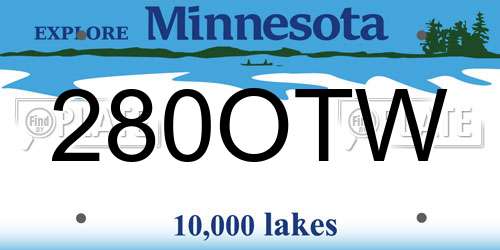 280OTW Minnesota License Plate