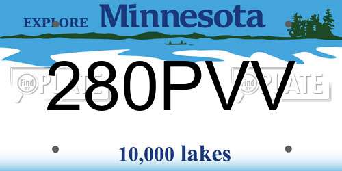 280PVV Minnesota License Plate
