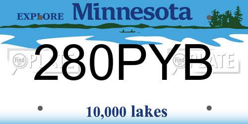 280PYB Minnesota License Plate