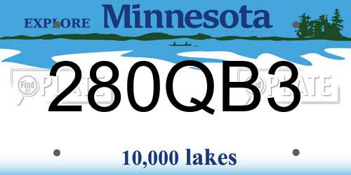 280QB3 Minnesota License Plate