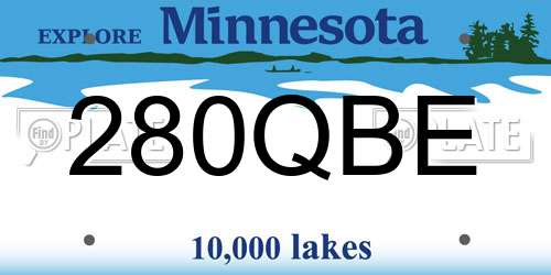 280QBE Minnesota License Plate