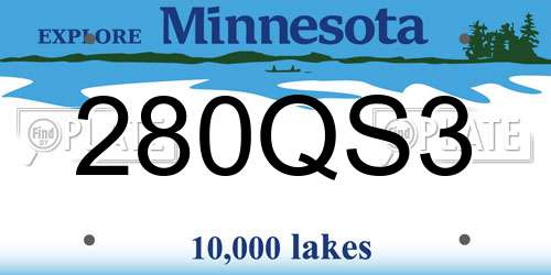280QS3 Minnesota License Plate