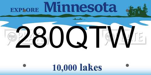 280QTW Minnesota License Plate