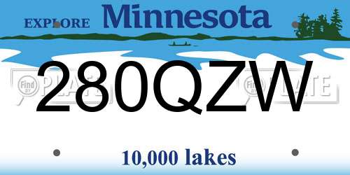 280QZW Minnesota License Plate
