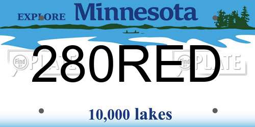 280RED Minnesota License Plate