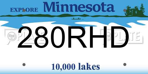 280RHD Minnesota License Plate