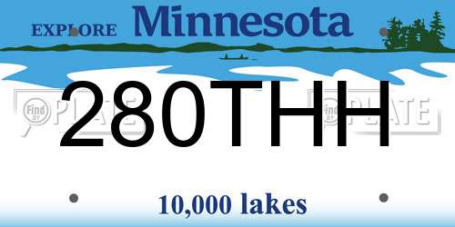 280THH Minnesota License Plate
