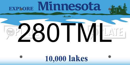 280TML Minnesota License Plate