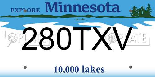 280TXV Minnesota License Plate