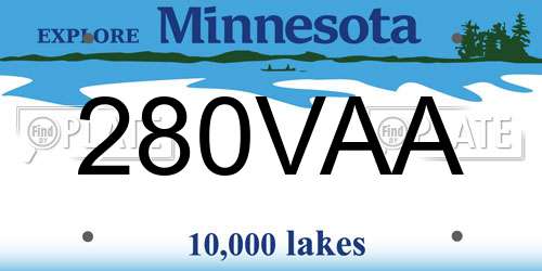 280VAA Minnesota License Plate