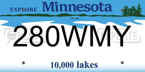 280WMY Minnesota License Plate