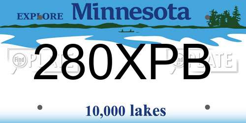 280XPB Minnesota License Plate