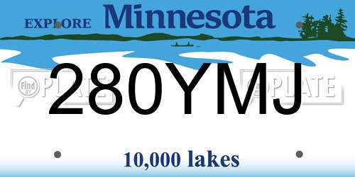 280YMJ Minnesota License Plate