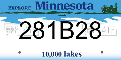 281B28 Minnesota License Plate