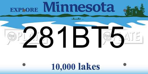 281BT5 Minnesota License Plate