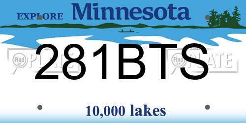 281BTS Minnesota License Plate