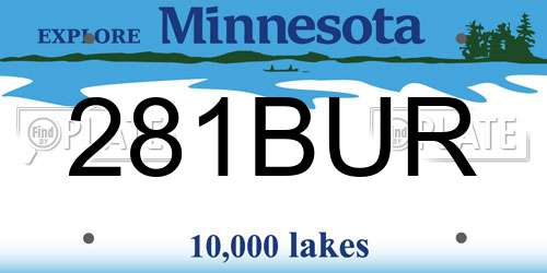 281BUR Minnesota License Plate