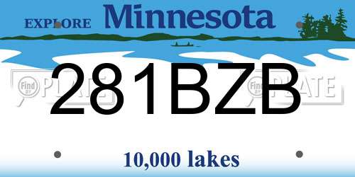 281BZB Minnesota License Plate