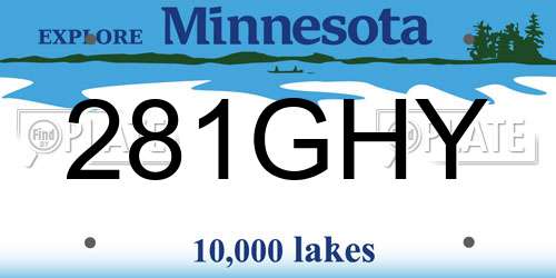 281GHY Minnesota License Plate