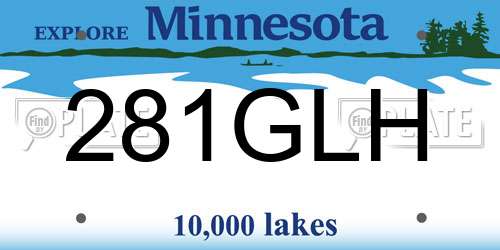 281GLH Minnesota License Plate