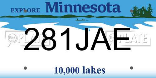 281JAE Minnesota License Plate