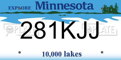 281KJJ Minnesota License Plate