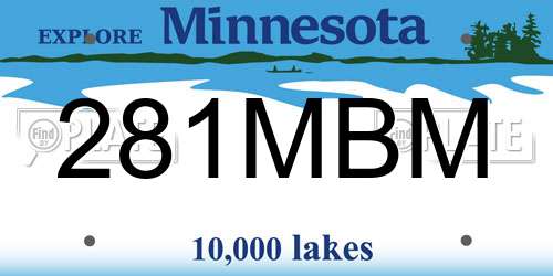 281MBM Minnesota License Plate