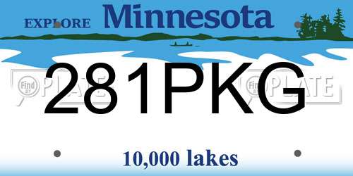 281PKG Minnesota License Plate