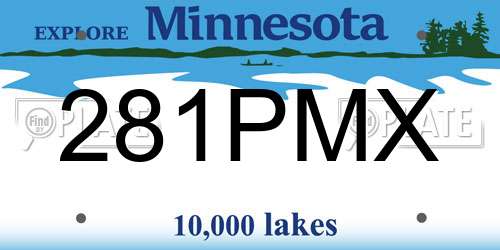 281PMX Minnesota License Plate