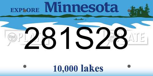 281S28 Minnesota License Plate