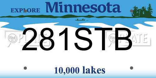 281STB Minnesota License Plate
