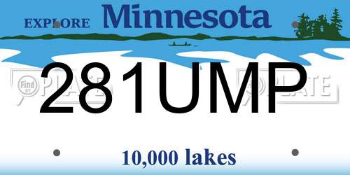 281UMP Minnesota License Plate