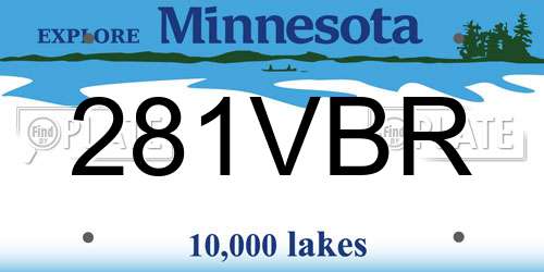 281VBR Minnesota License Plate