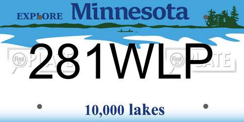 281WLP Minnesota License Plate