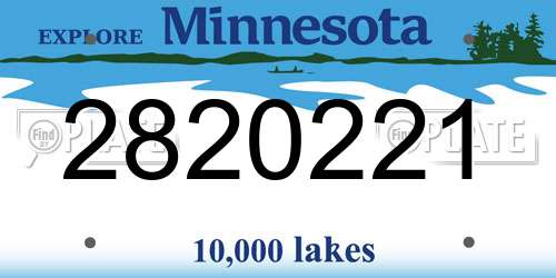 2820221 Minnesota License Plate