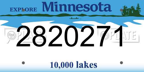 2820271 Minnesota License Plate