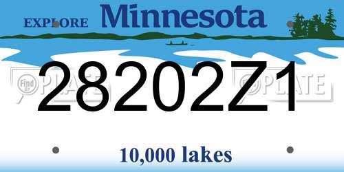 28202Z1 Minnesota License Plate
