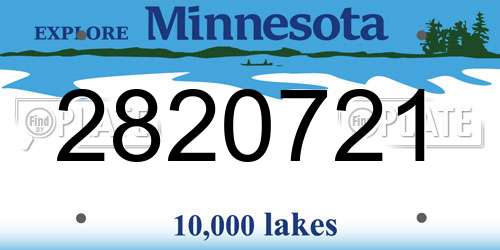 2820721 Minnesota License Plate