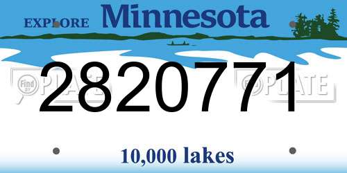 2820771 Minnesota License Plate