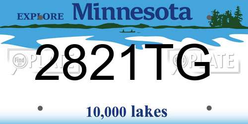 2821TG Minnesota License Plate