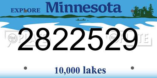 2822529 Minnesota License Plate