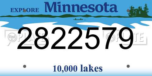 2822579 Minnesota License Plate