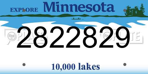 2822829 Minnesota License Plate
