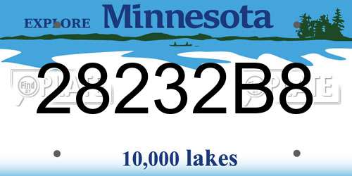 28232B8 Minnesota License Plate