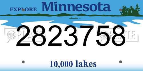 2823758 Minnesota License Plate