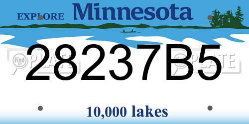 28237B5 Minnesota License Plate